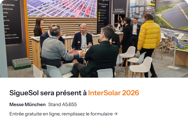 SigueSol à Intersolar Europe 2026 à Munich : solutions photovoltaïques clés en main, EnergyHub et OneMega, Stand A5.655